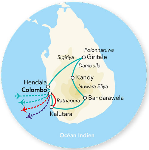 Splendeurs du Sri Lanka & extension Kalutara 13J/10N - 2023
