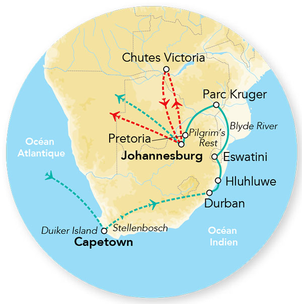 Splendeurs d'Afrique du Sud & Extension Chutes Victoria 14J/11N - 2023