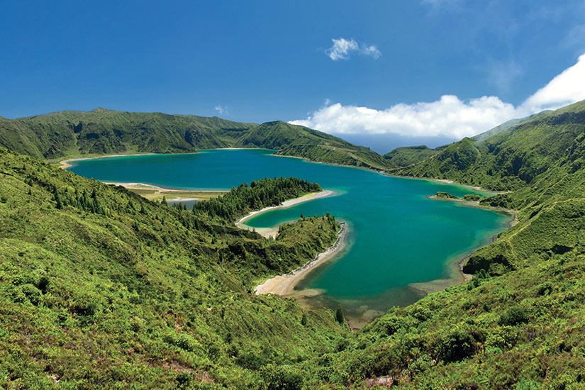 (Image) image Portugal lagoon of Fire Acores panorama fo